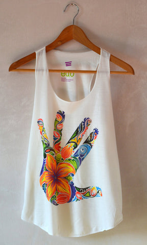 Multicolor Flower Hand Tank Top - edocollection