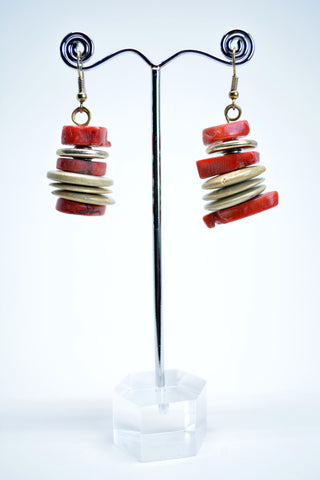 Bamboo Coral Drop Chunky Earrings - edocollection