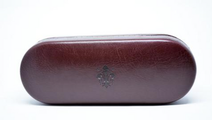 Leather Glasses Case Brown-Made in Italy