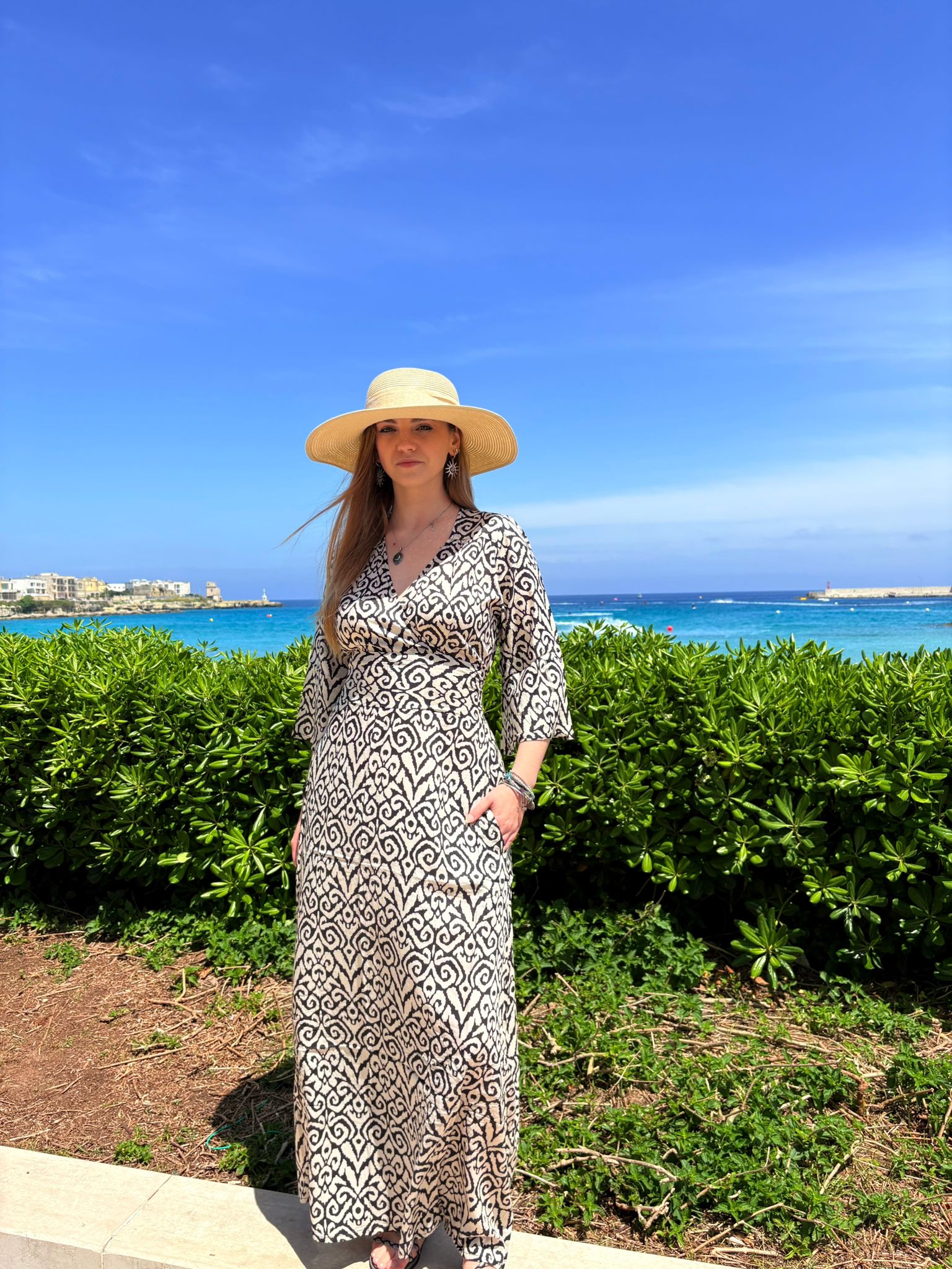 Lola Long Dress Ikat Black