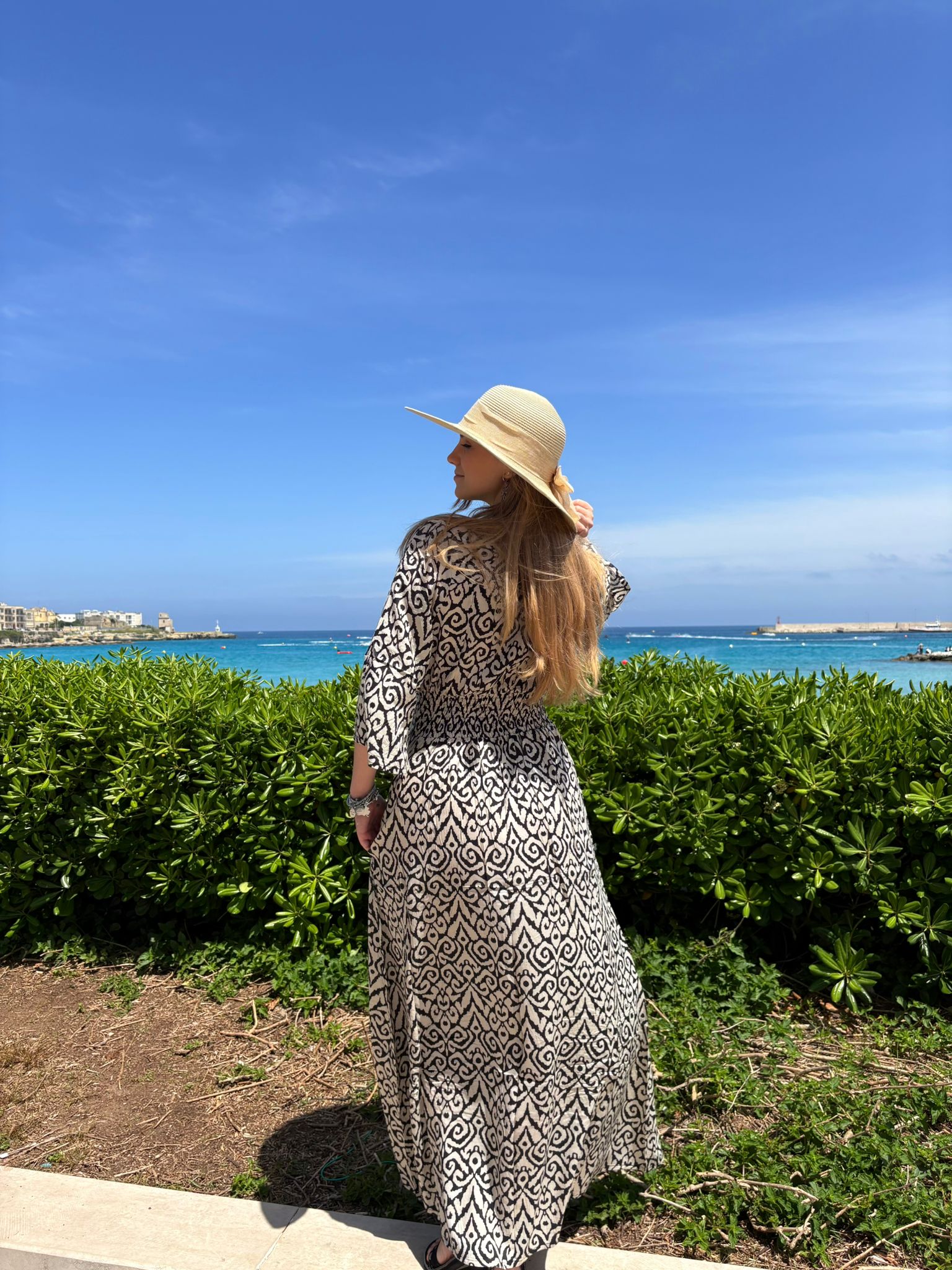 Lola Long Dress Ikat Black