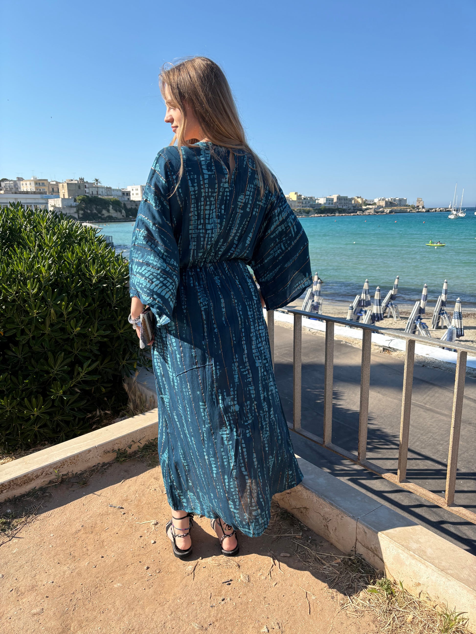 Kimono Long Dress Sky Blue