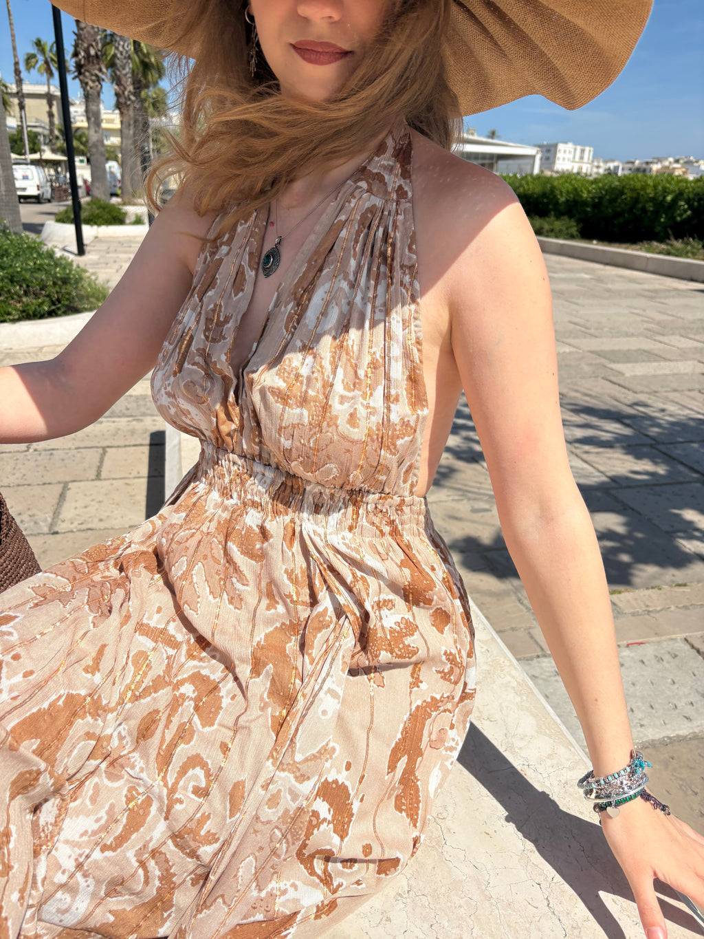 Party Dress Golden Beige