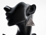 Silver Filigree Drop Triangle Earrings - edocollection