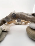 Silver Round Mandala Design Drop Earrings - edocollection
