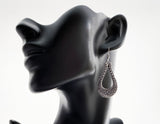 Sterling Silver Pear Drop Carved Earrings - edocollection