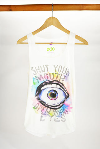 Multicolor Shut Your Mouth Tank Top - edocollection