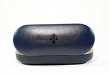 High Leather Glasses Case-Dark Blue - edocollection