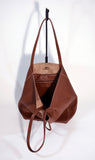 Leather Shopper Bag-Tan - edocollection