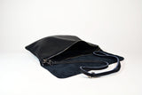 Crossbody Leather Handbag-Black - edocollection