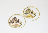 Brass Spiral Earrings Tree of Life - edocollection