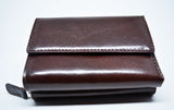 Compact Leather Wallet-Dark Brown - edocollection