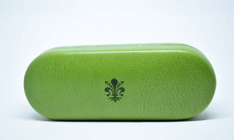 Large Leather Glasses Case-Green - edocollection