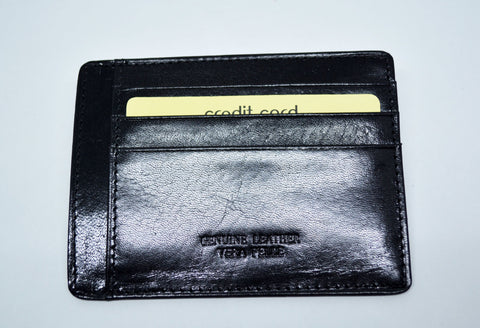 Slim Leather Card Holder Black - edocollection