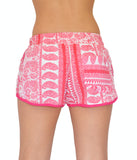 White/Pink Paisley Shorts - edocollection