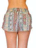 Light Green Coral Flowers Shorts - edocollection