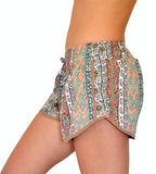 Light Green Coral Flowers Shorts - edocollection
