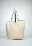 Leather Tote Bag-Creme - edocollection