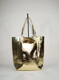 Patent Golden Leather Tote Bag - edocollection