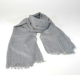 Grey and White Oblong Scarf - edocollection