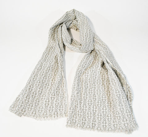 White and Grey Geometric Scarf - edocollection