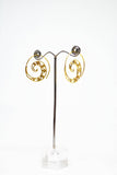 Spiral Brass Earrings Wave Motif - edocollection