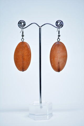 Horn Oval Brown Earring - edocollection