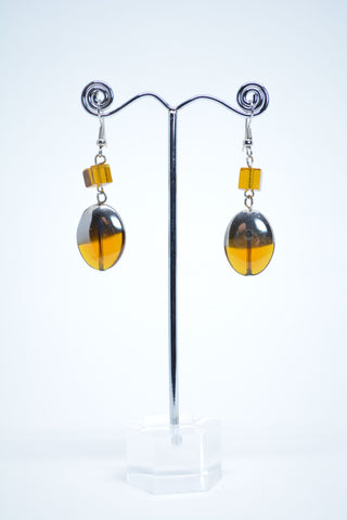 Drop Oval Glass Earrings - edocollection