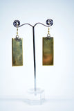 Brass Drop Earrings With Lapislazzuli Stone - edocollection