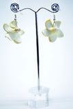 Rubber Flower Drop Earrings Yellow - edocollection