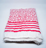 Hand Block Print Cotton Scarf Red - edocollection