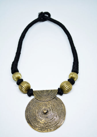 Brass Collar Necklace Brass Spiral Pendant - edocollection