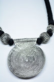 German Silver Collar Necklace Spiral Pendant - edocollection