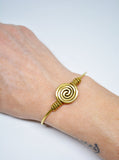 Women's Brass Cuff Wire Spiral Bracelet - edocollection