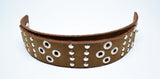 Men's Tan Studded Leather Bracelet - edocollection