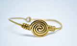 Women's Brass Cuff Wire Spiral Bracelet - edocollection