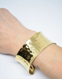 Women's Hammered Brass Cuff Bracelet - edocollection