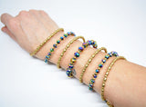 Women's Memory Wire Brass Crystal Beads Bracelet - edocollection