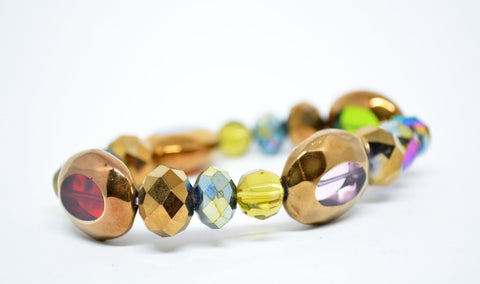 Women's Faceted Glass Beads Bracelet - edocollection