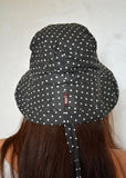 Black Dotted Cotton Hat - edocollection