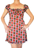 Short Dress - Rust Geometric Print - edocollection