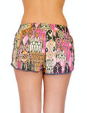 Pink/Army Abstract Shorts - edocollection