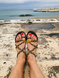 Summer Flat Rope Sandals-Yellow-Giulia Style - edocollection