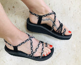 Rope Chunky Sandals -Black-Giulia Style - edocollection