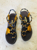Platform Rope Braided Sandals-Yellow-Claudia Style - edocollection