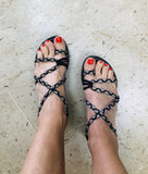 Chunky Rope Sandals for Women-Black-Giulia Style - edocollection