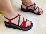 Chunky Sandals Red Rope - edocollection