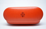 Large Leather Glasses Case-Orange - edocollection